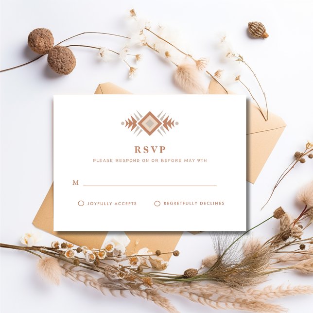 Südwestwüste RSVP Karte (Southwestern Summer Desert Wedding RSVP Card)
