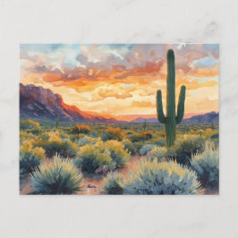 Südwestwüste Sonnenaufgang mit Saguaro Cactus Postkarte