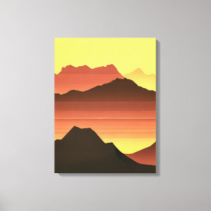 Südwestwüste Sonnenuntergang mit Bergen Leinwanddruck