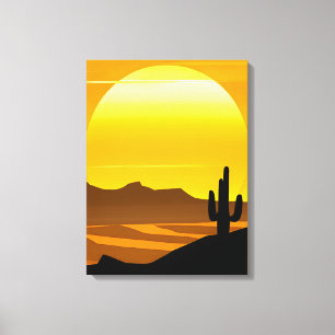 Südwestwüste Sonnenuntergang mit Mesas Leinwanddruck