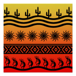 Südwestwüste Sunset Kokopelli Poster