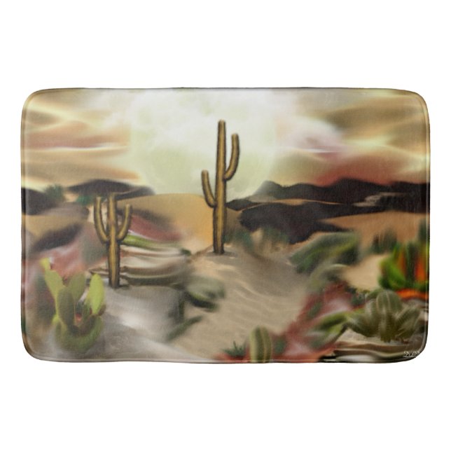 Südwestwüsten-Sonnenaufgang-abstrakte Kunst Badematte (Vorderseite)
