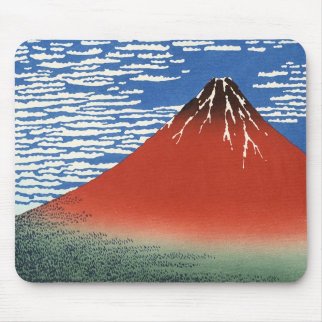 Südwind-Raum-Himmel, rotes Fuji, Katsushika Mousepad (Vorne)