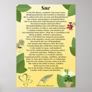 "Sue" Name Gedicht Poster