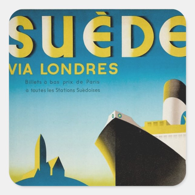 Süede via Londres Quadratischer Aufkleber (Vorderseite)