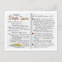 Sue's Simple Sauce-Rezept Postkarte