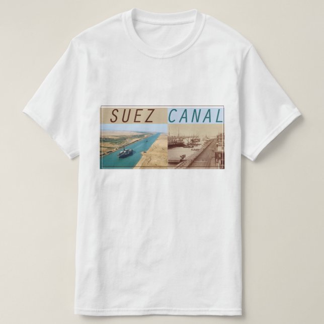 Suez Kanal alt & neu T-Shirt (Design vorne)