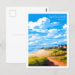 Suffolk Coast Heaths England Vintage Reise Ort Postkarte