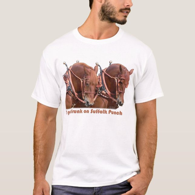 Suffolk-Durchschlags-Entwurfs-Pferd T-Shirt (Vorderseite)