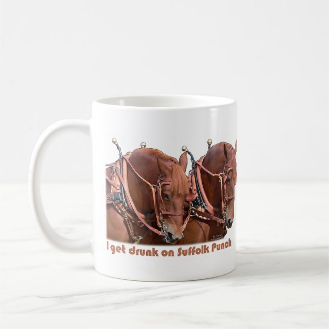 Suffolk-Durchschlags-Entwurfs-Pferd Tasse (Links)