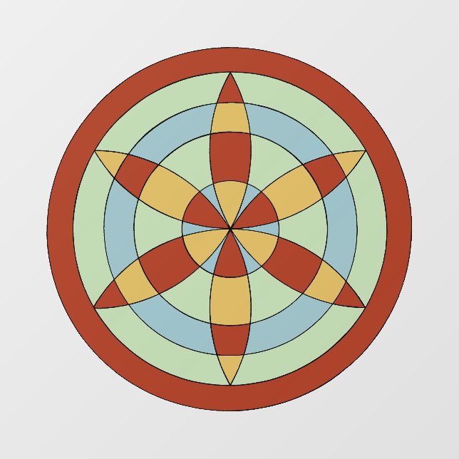 Suffolk Hexafoil (Daisy Wheel), Hexenmark Fensteraufkleber (Blatt)