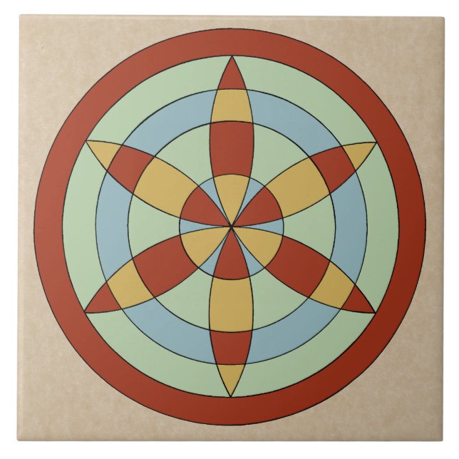 Suffolk Hexafoil (Daisy Wheel), Hexenmark Fliese (Vorderseite)