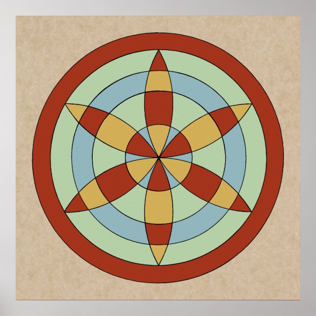 Suffolk Hexafoil (Daisy Wheel), Hexenmark Poster (Vorne)