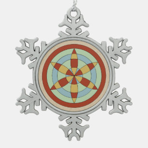 Suffolk Hexafoil (Daisy Wheel), Hexenmark Schneeflocken Zinn-Ornament