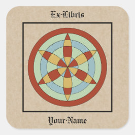 Suffolk Hexafoil Witch Mark Bookplate Quadratischer Aufkleber