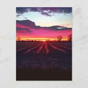 Suffolk Sonnenuntergang vor der Dämmerung Postkarte