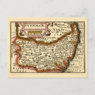 Suffolk (Suffolck) Landkreis England Antike Karte