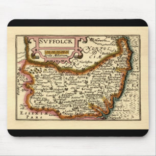 Suffolk (Suffolck) Landkreis England Antike Karte Mousepad