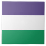 Suffragette Flag Fliese<br><div class="desc">Dieses Design zeigt die Fahne der Suffragette-Bewegung, die im 20. Jahrhundert für das Wahlrecht bei öffentlichen Wahlen kämpfte, die als Frauenwahlrecht bekannt sind. Der Begriff "Suffragette" wurde zunächst geprägt, um die Bewegung zu vermindern, aber die beteiligten Frauen akzeptierten und begrüßten den neuen Namen bald als Zeichen ihrer Weigerung, nur männliche...</div>