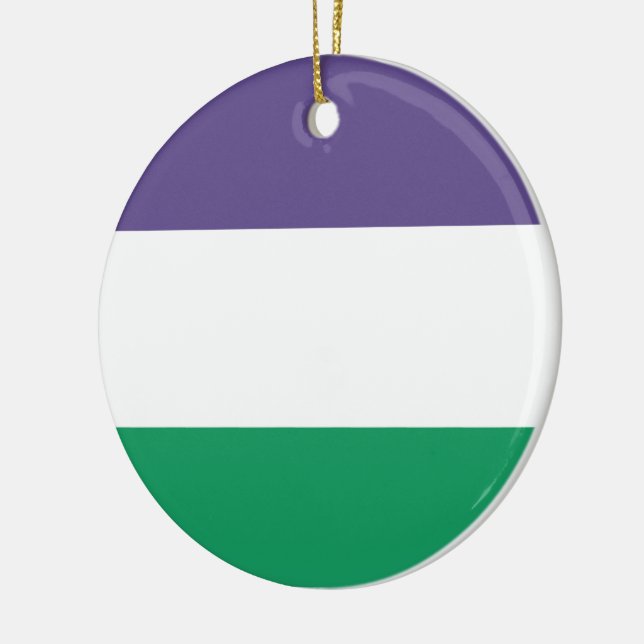 Suffragette Flag Keramik Ornament (Links)