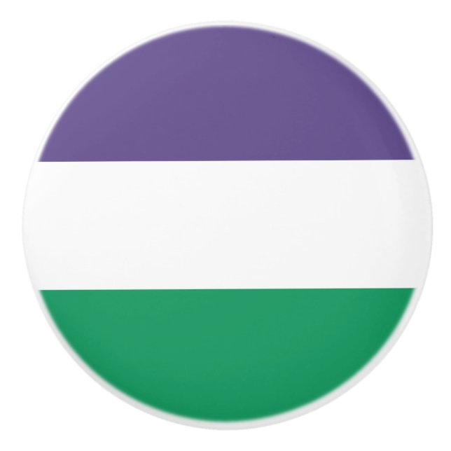 Suffragette Flag Keramikknauf (Vorderseite)