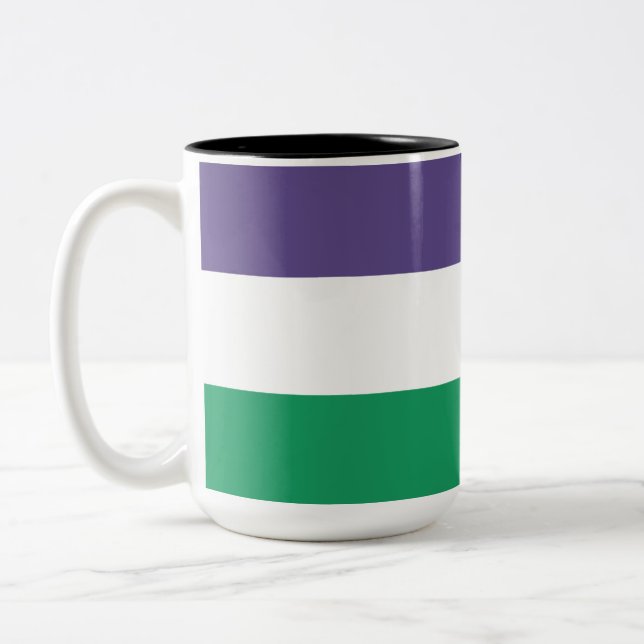 Suffragette Flag Zweifarbige Tasse (Links)
