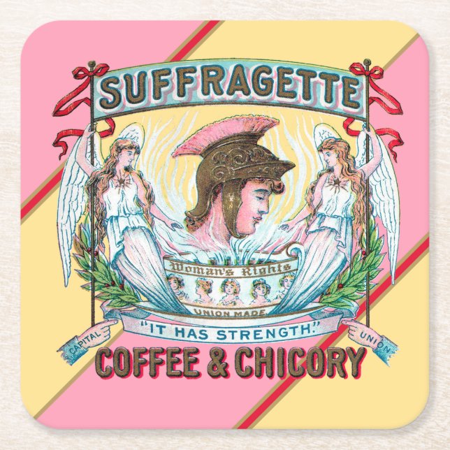 Suffragette Kaffee & Chicago Rechteckiger Pappuntersetzer (Vorderseite)