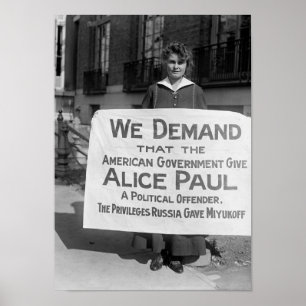Suffragette mit Signatur unterstützt Alice Paul -  Poster
