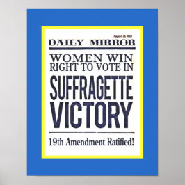 Suffragette Victory Headlines August 1920 Poster