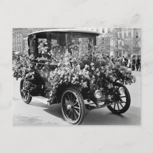 Suffragetten-Blumenauto: 1914 Postkarte