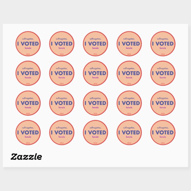 Suffragettes I Voted Sticker Sheet (Blatt)