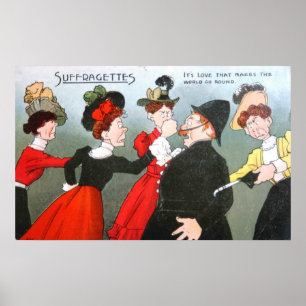 Suffragettes-politischer Cartoon Poster