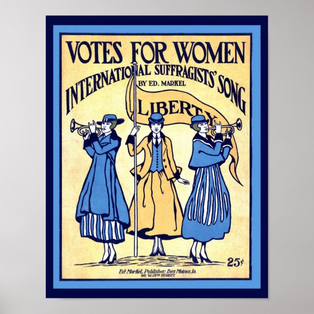 Suffragettes Vintag Voting Sheet Music Cover copy Poster (Vorne)