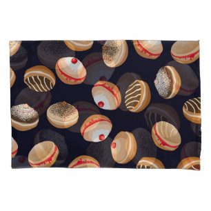 Sufganiyot Donuts: Hanukkah Vintages Muster Kissenbezug
