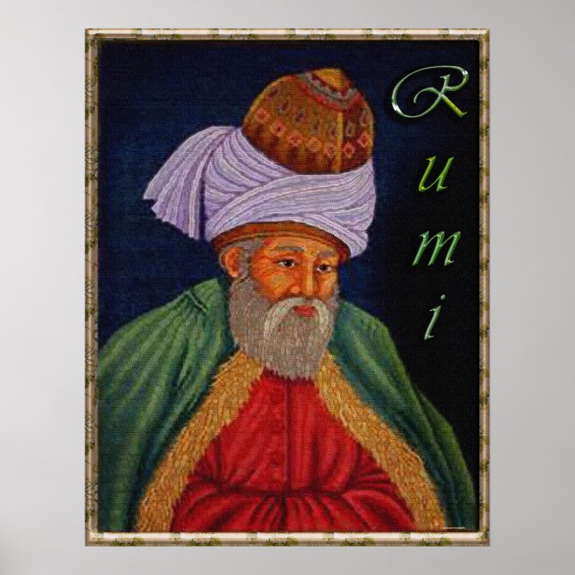 Sufi Mystic Portrait von Mevlana - Rumi Poster (Vorne)