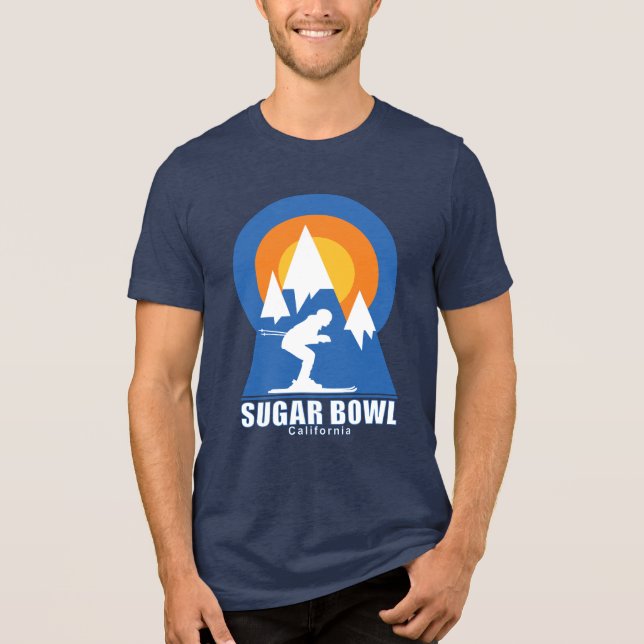 Sugar Bowl Ski Sunset Retro T - Shirt (Vorderseite)