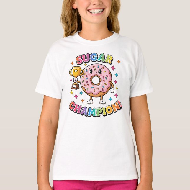 Sugar Champion – Donut Trophy T-Shirt (Vorderseite)