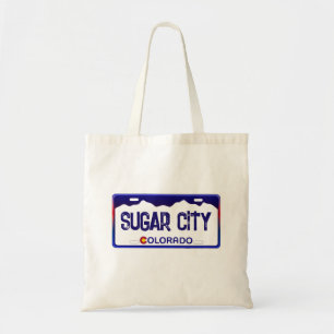 Sugar City Colorado Blauer Nummernschild Tasche
