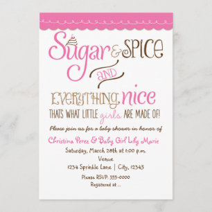 Sugar & Gewürztypografie Kinderdusche Einladung