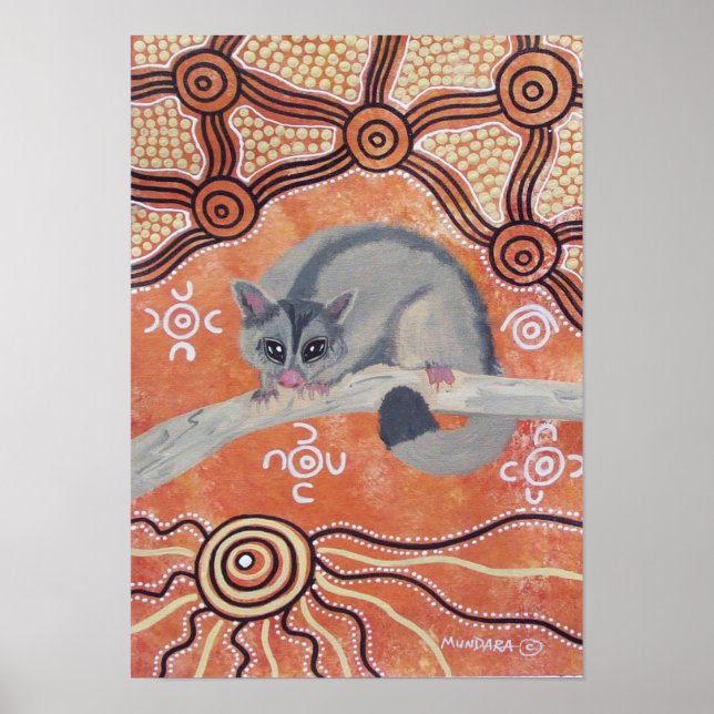 Sugar Glider Dreaming Poster von Mundara (Vorne)