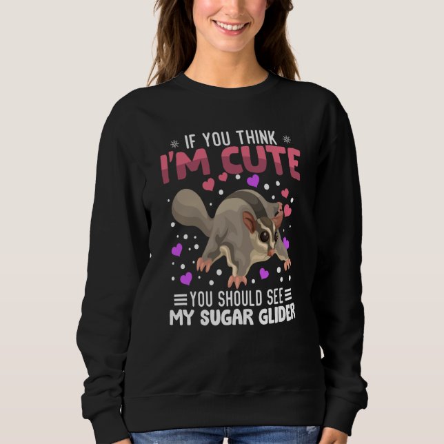 Sugar Glider Heart Valentine's Day Animal For Wome Sweatshirt (Vorderseite)