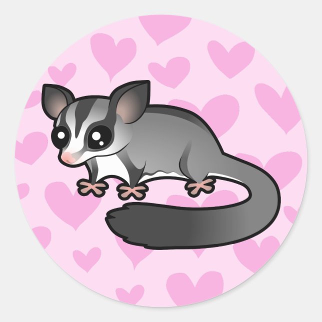 Sugar Glider Liebe Runder Aufkleber (Vorderseite)