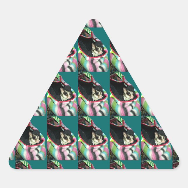 Sugar Glider mit einem Hut Dreieckiger Aufkleber (Vorderseite)