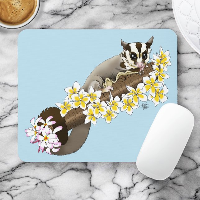 Sugar Glider Niedlich Floral Mousepad (Von Creator hochgeladen)