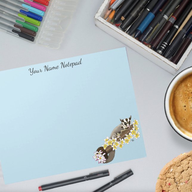 Sugar Glider Niedlich Floral Notizblock (Von Creator hochgeladen)