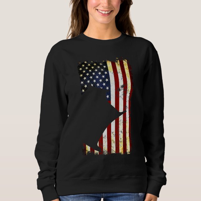 Sugar Glider Silhouette American Flag 4. Juli Sweatshirt (Vorderseite)