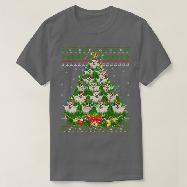 Sugar Glider Xmas Licht Tree Zucker Glider Ugly T-Shirt (Design vorne)