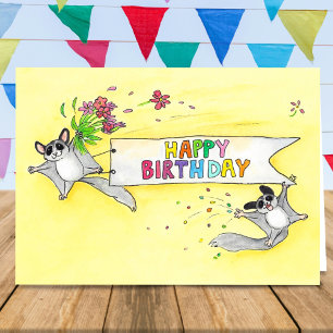 Sugar Gliders Alles Gute zum Geburtstag Gruß  Karte