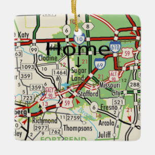 Sugar Land TX Map Keramikornament