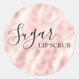 Sugar Lip Scrub Elegante Blush Pink Produktetikett Runder Aufkleber